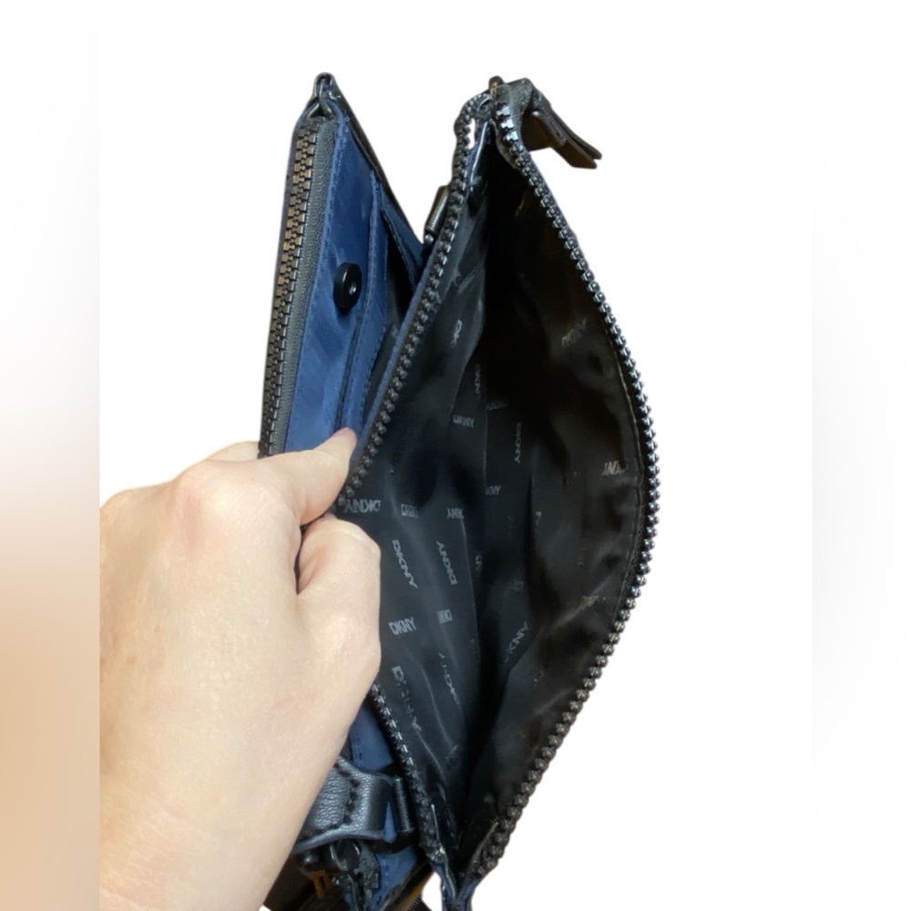 DKNY Blue Nylon Thin Mini Crossbody Bag - Picture 7 of 12
